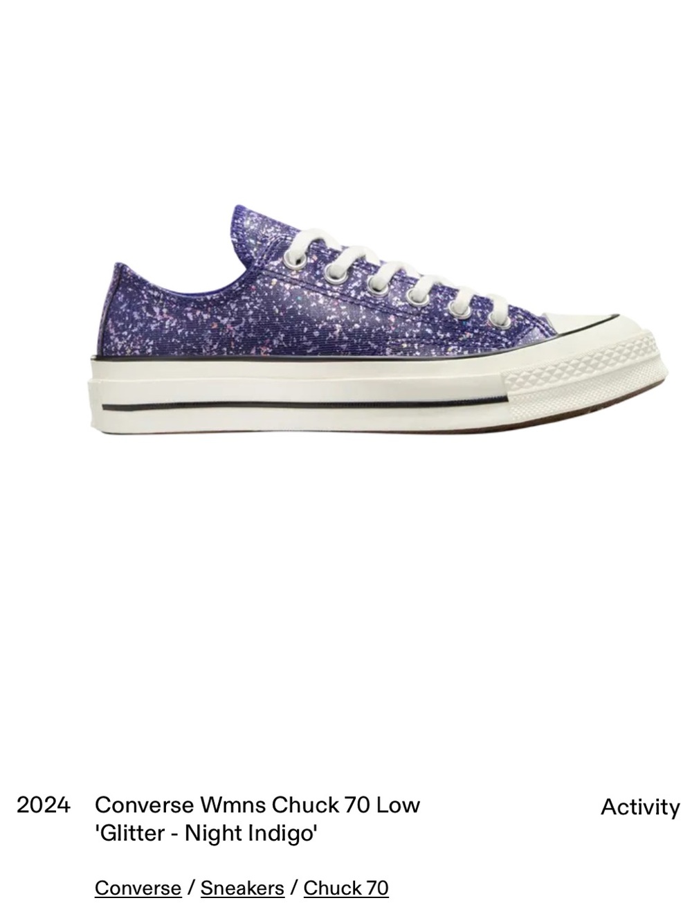 Converse Chuck 70 Glitter Low Top Sneaker - Night Indigo